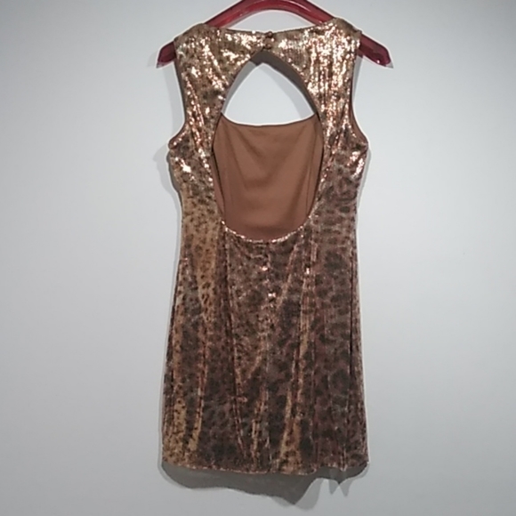 Vintage cache animal print sequins party dress - Picture 2 of 8